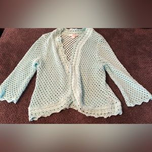 Beautiful crop sleeve and crop length cardigan sweater